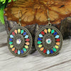 Alternate color option: Turquoise and gold boho enamel earrings