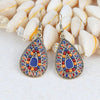 Boho earrings famous leaf colorful styled  for a cohesive boho look