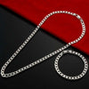 Chain Jewelry Set – silver Cuban curb necklace and bracelet