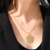 Chakra Flower of Life Necklace – mandala pendant with chakra symbols on a stainless steel chain