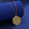 Chakra Flower of Life Necklace – mandala pendant with chakra symbols on a stainless steel chain