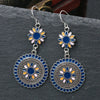 Charm Front profile View  of circular boho earrings highlighting the colorful enamel details