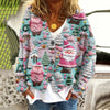 Christmas Sweater Cloak Coat – Fashion Print Cardigan Long Sleeve Casual Outerwear for Winter