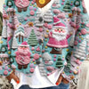 Christmas Sweater Cloak Coat – Fashion Print Cardigan Long Sleeve Casual Outerwear for Winter