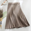 Knit A-line pleated skirt front view  