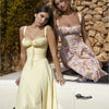 floral bustier waist-shaper dress  