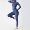 Blue color variant of the Winter Zip Fitness Yoga Jacket, perfect for a classic, versatile look