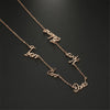 Custom 6-Name Family Necklace – polished stainless steel pendant 