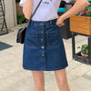 Denim Chic: High Waist Denim Skirt - Haute Damsel