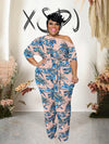 Elegant Off Shoulder Jumpsuit - Plus Size, Long, Sexy, Half Sleeve, One Piece
