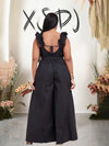 Elegant Summer Jumpsuit - Plus Size, Long, Sleeveless, Sexy, Silk-Like Polyester