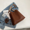 Fashion Bucket Bag for Women – Designer PU Leather Shoulder & Crossbody Bag, Luxury Wide Strap Ladies Handbag & Tote