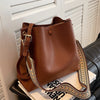 Fashion Bucket Bag for Women – Designer PU Leather Shoulder & Crossbody Bag, Luxury Wide Strap Ladies Handbag & Tote