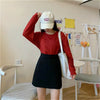Fashionable solid black grey skirt for teenagers 