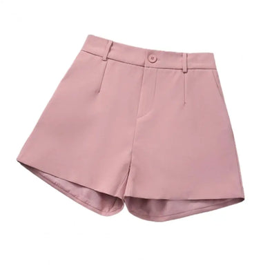 Front view of elegant high-waist shorts - summer suit