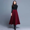 Full view of midi A-line skirt front  