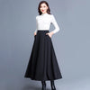 Full view of midi A-line skirt front 