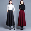 Full view of midi A-line skirt front views with a style 