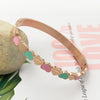 Gold-Plated Heart Charm Cuff Bangle – front view 