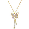Gold Plated Taseel Butterfly Necklace 