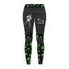 Groomer wearing printed leggings 