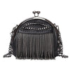 Haute Damsel Leather Fringe Evening Bag – Unleash Glamour with Every Swing