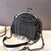 Haute Damsel Leather Fringe Evening Bag – Unleash Glamour with Every Swing