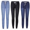 Plus Size Skinny Jogger Jeans - Elastic Drawstring Waist