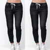 Plus Size Skinny Jogger Jeans - Elastic Drawstring Waist