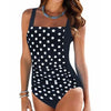 Sexy Dot One-Piece Swimsuit - Large Size Swimwear for Women