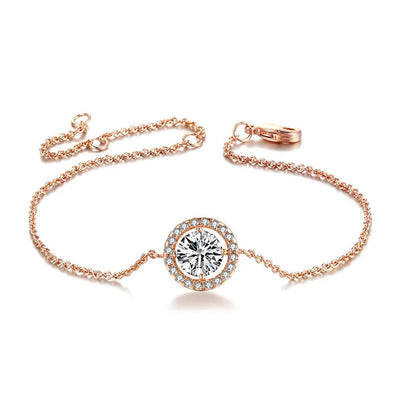 Cubic Zirconia Rose Gold Color Bracelet - Haute Damsel