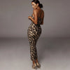 Wild Elegance: Leopard Print Sleeveless V-Neck Sexy Dresses - Haute Damsel