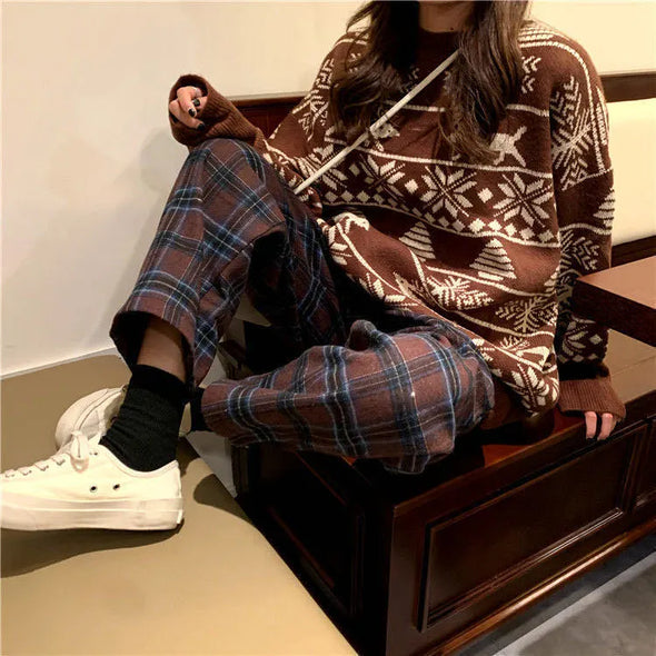 Cozy Elegance for Winter: Winter Fleece Plaid Pants by Haute Damsel