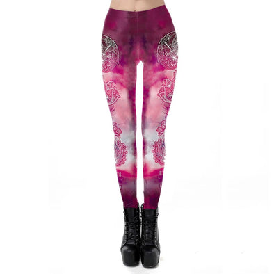 Chic Gradient Vibes: Round Ombre Printing Leggings - Haute Damsel