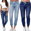 Plus Size Skinny Jogger Jeans - Elastic Drawstring Waist