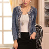 Retro Sequins Denim Jacket - Sparkle with Vintage Glamour by Haute Damsel