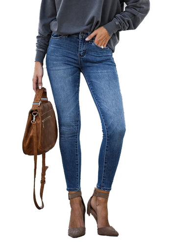  Spring Fashion Skinny Jeans - Black & Blue Elastic Denim