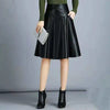 Sleek Sophistication: PU Leather Knee-Length Skirt - Haute Damsel