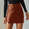 Edgy Elegance: Black PU Leather Mini Skirt - Haute Damsel