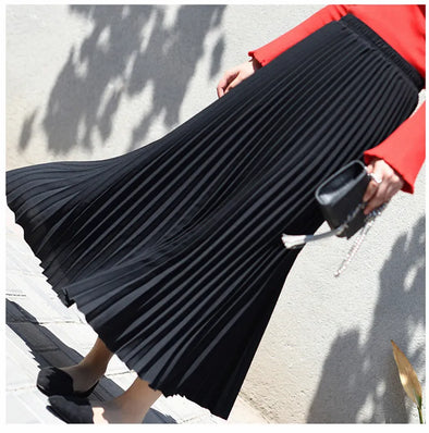 Timeless Elegance: Vintage Pleated Midi Long Skirt - Haute Damsel