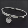 Gold-Plated Heart Charm Cuff Bangle – front view 