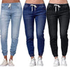 Plus Size Skinny Jogger Jeans - Elastic Drawstring Waist