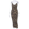 Wild Elegance: Leopard Print Sleeveless V-Neck Sexy Dresses - Haute Damsel