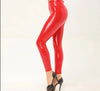 Shine Bright in Style: Reflective Shiny Leather Leggings - Haute Damsel