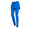 High-Waist Yoga Leggings with Two-Layer Skirt – front view in blue, showcasing sleek design