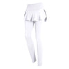 High-Waist Yoga Leggings with Two-Layer Skirt – front view in white, showcasing sleek design