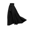 High-waist lace-up maxi skirt  black color side views