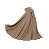 High-waist lace-up maxi skirt  khaki color side views