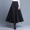 Full view of midi A-line skirt front  