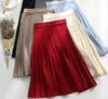 Knit A-line pleated skirt front view  